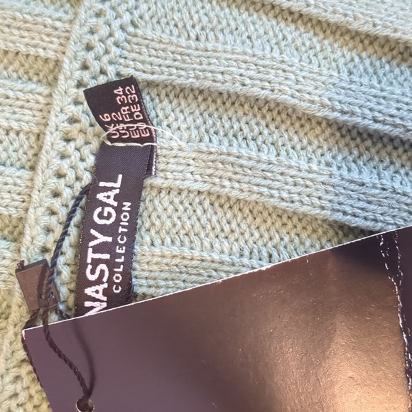 Nasty Gal Do What Knit Takes Chunky Cardigan in Duck Egg Green size 2 - Picture 4 of 6